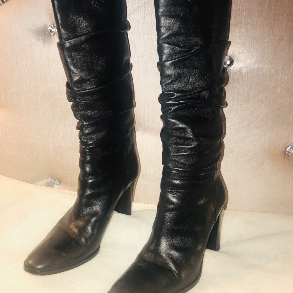 Via Spiga black leather knee high boots size 7.5